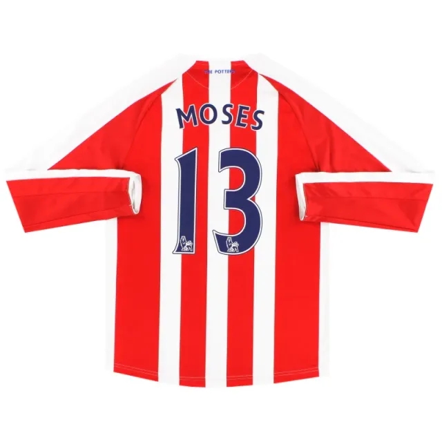 2014-15 Stoke City Warrior Home Shirt L/S Moses #13 S - Stoke City / Excellent 