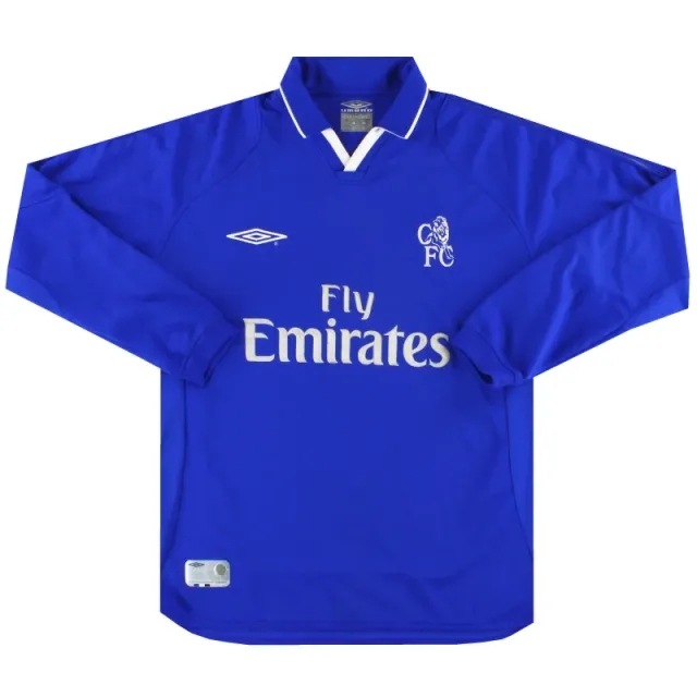 2001-03 Chelsea Umbro Home Shirt L/S M - Chelsea / Excellent 
