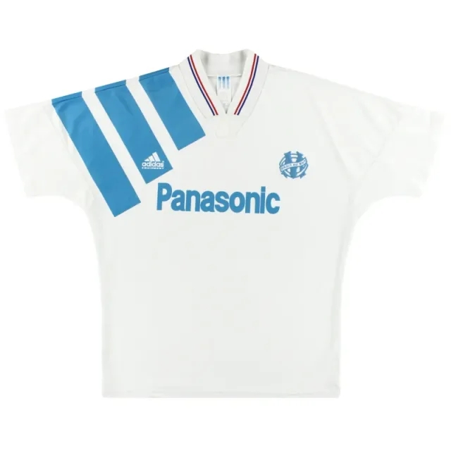 1991-92 Olympique Marseille adidas Home Shirt M - Olympique Marseille / Good 