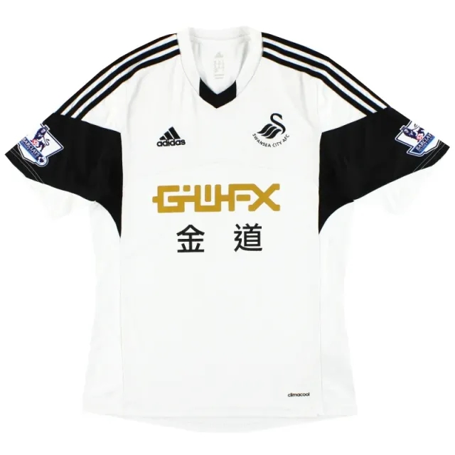 2013-14 Swansea City adidas Home Shirt S - Swansea City / Excellent 
