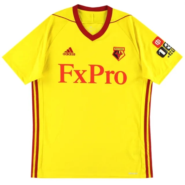 2017-18 Watford adidas Home Shirt L - Watford / Excellent 