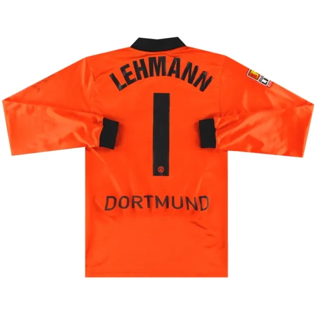 2001-02 Borussia Dortmund Goalkeeper Shirt Lehmann #1 S - Dortmund / Very good 