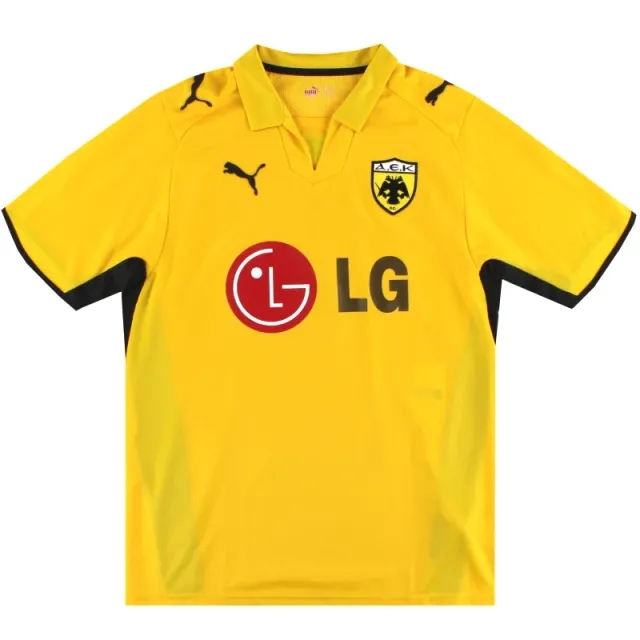 2008-09 AEK Athens Puma Home Shirt L - Other Greek Clubs / Excellent 
