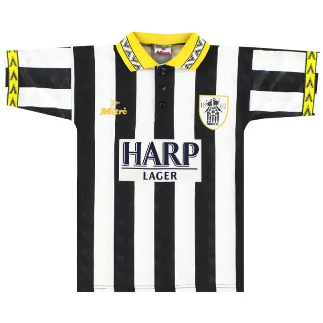 1994-96 Notts County Mitre Home Shirt L.Boys - Notts County / Excellent 