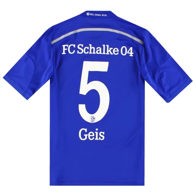 2014-16 Schalke adidas Home Shirt Geis #5 S - Schalke / Excellent 