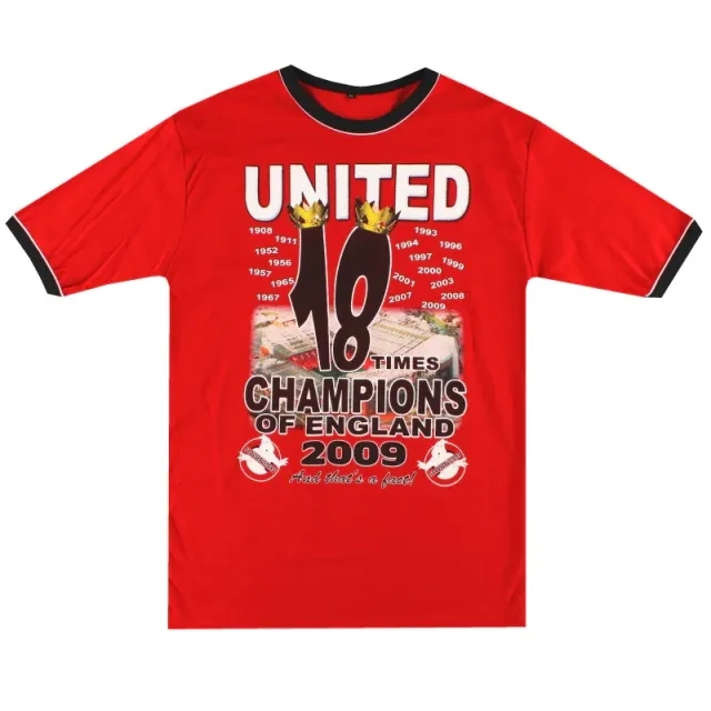 2009 Manchester United '18 Times' Graphic Tee XL - Manchester United / Excellent 