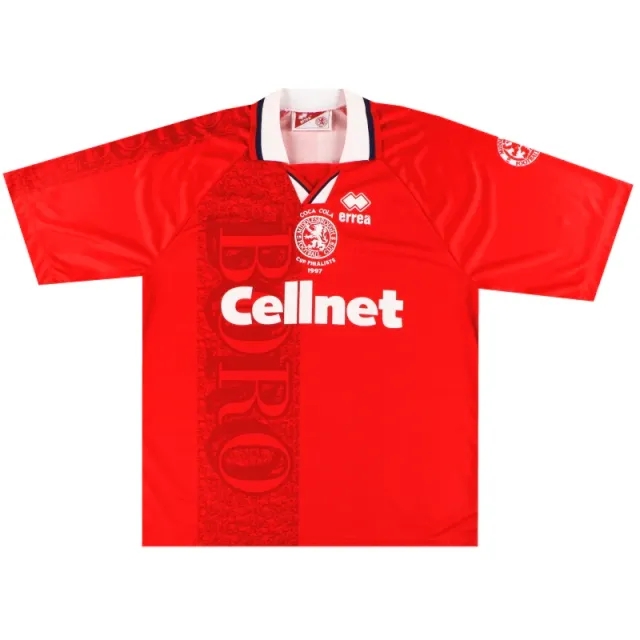 1997 Middlesbrough Errea 'F.A. Cup Finalists' Home Shirt XL - Middlesbrough / Excellent 