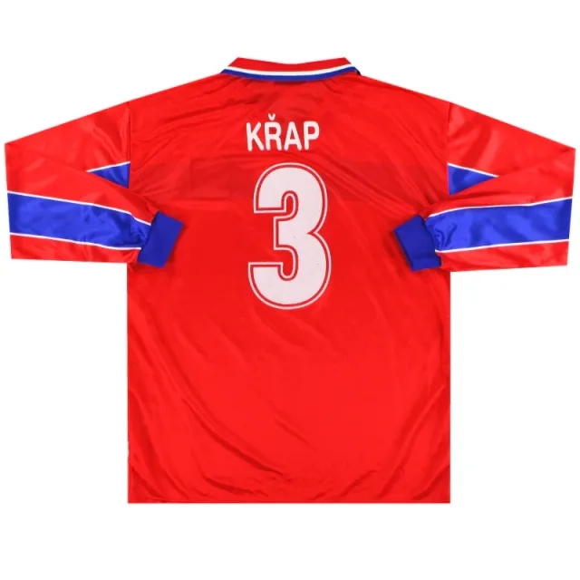 1998-00 Czech Republic Puma Match Issue Home Shirt Křap #3 L/S XL - Czech Republic / Excellent 