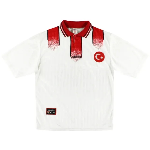 1996-98 Turkey adidas Away Shirt #9 L - Turkey / Excellent 