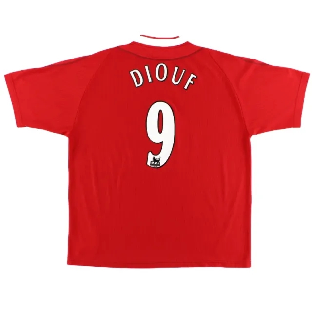 2002-04 Liverpool Reebok Home Shirt Diouf #9 M - Liverpool / Very good 