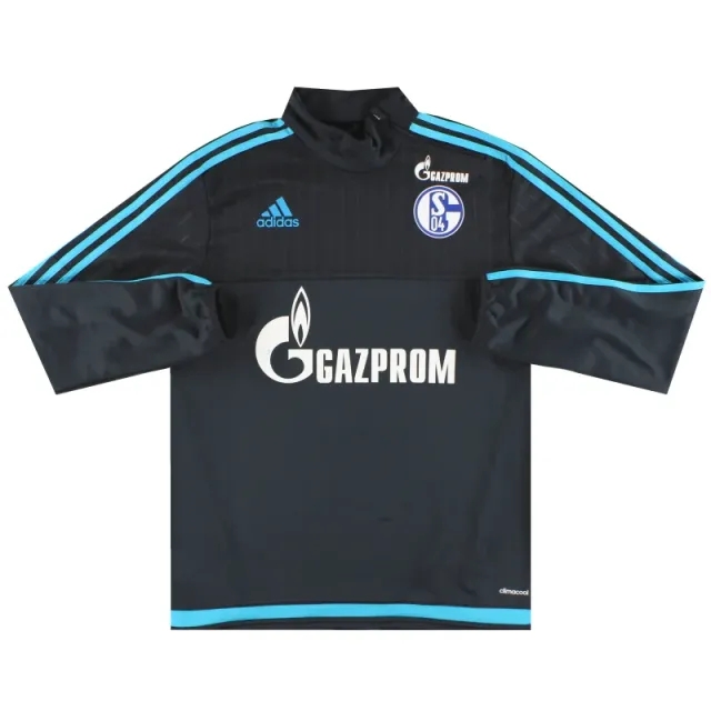 2015-16 Schalke adidas Player Issue 1/4 Zip Top M - Schalke / Excellent 