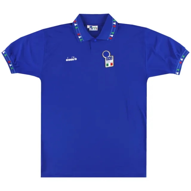 1992-93 Italy Diadora Home Shirt *Mint* L - Italy / Mint 