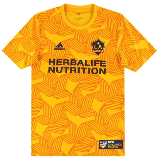 2019-20 LA Galaxy adidas KCC Cancer Pre-Match Shirt S - USA Soccer Clubs / Excellent 