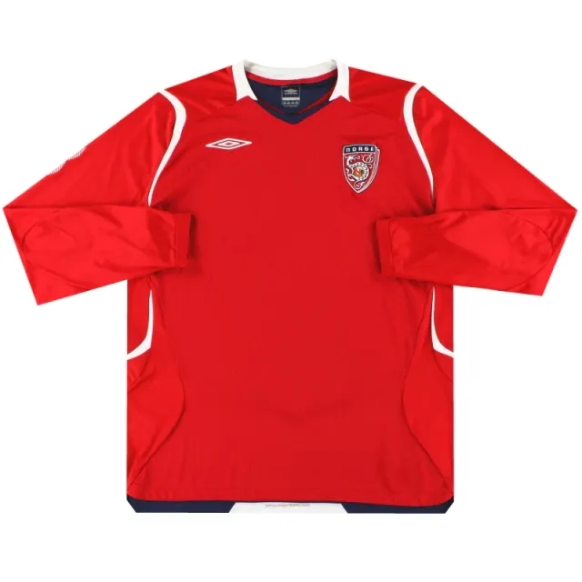 2008-09 Norway Umbro Home Shirt L/S XL - Norway / Excellent 
