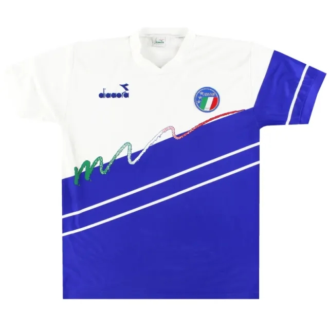 1990-92 Italy Diadora Training Shirt L - Italy / Very good 
