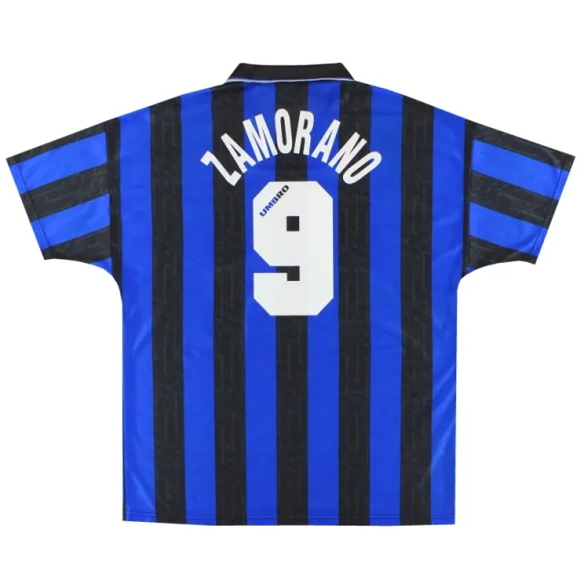 1996-97 inter Milan Umbro Home Shirt Zamorano #9 XL - Inter Milan / Excellent 