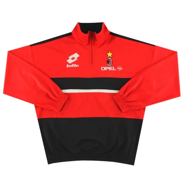 1995-96 AC Milan Lotto 1/4 Zip Training Top L - AC Milan / Excellent 