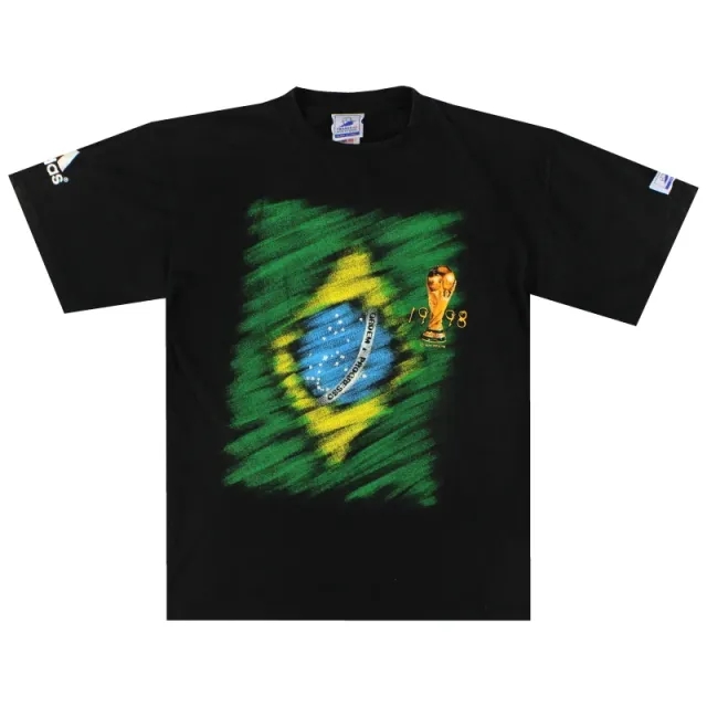 1998-00 Brazil 'France 98' Graphic Tee M - Brazil / Excellent 