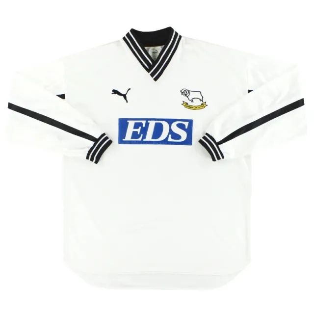 1999-01 Derby County Puma Home Shirt L/S L - Derby County / Excellent 