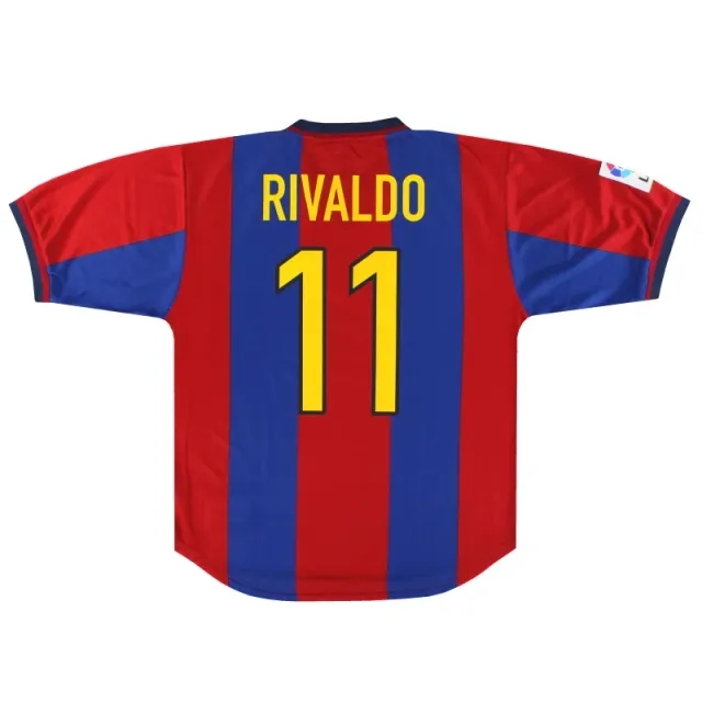 1998-00 Barcelona Nike Home Shirt Rivaldo #11 M - Barcelona / Excellent 