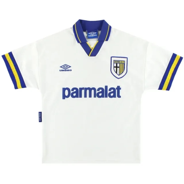 1993-95 Parma Umbro Home Shirt L - Parma / Excellent 