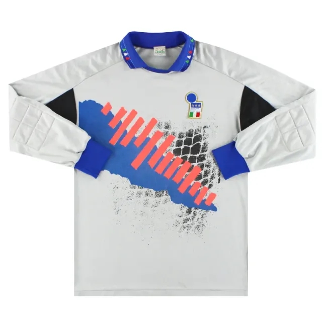 1992-93 Italy Diadora Player Issue Goalkeeper Shirt L - Italy / Excellent 
