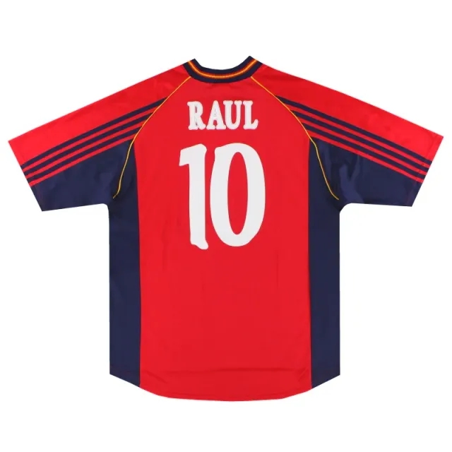 1998-99 Spain adidas Home Shirt Raul #10 L - Spain / Excellent 