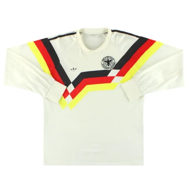 1988-90 West Germany adidas Home Shirt L/S L - Germany / Excellent 
