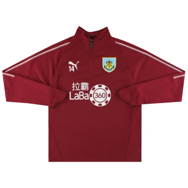 2017-18 Burnley Puma Player Issue 1/4 Zip Training Top #14 M - Burnley / Excellent 
