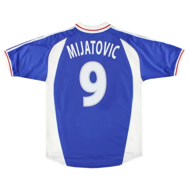 2000-01 Yugoslavia adidas Home Shirt Mijatovic #9 *Mint* M - Yugoslavia/Serbia / Mint 