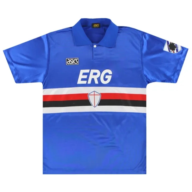 1992-94 Sampdoria Asics Home Shirt #4 L - Sampdoria / Excelelnt 