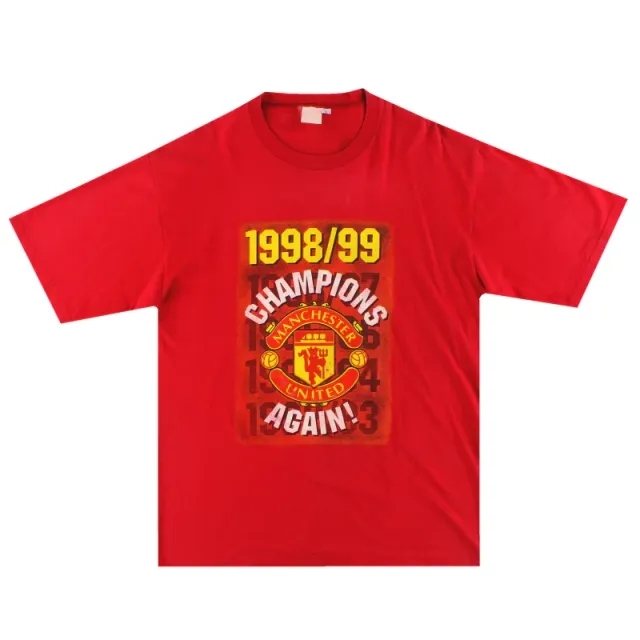 1998-99 Manchester United 'Champions' Graphic Tee L - Manchester United / Very good 