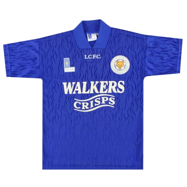 1992-94 Leicester Fox Leisure Home Shirt Thompson #8 Y - Leicester City / Excellent 