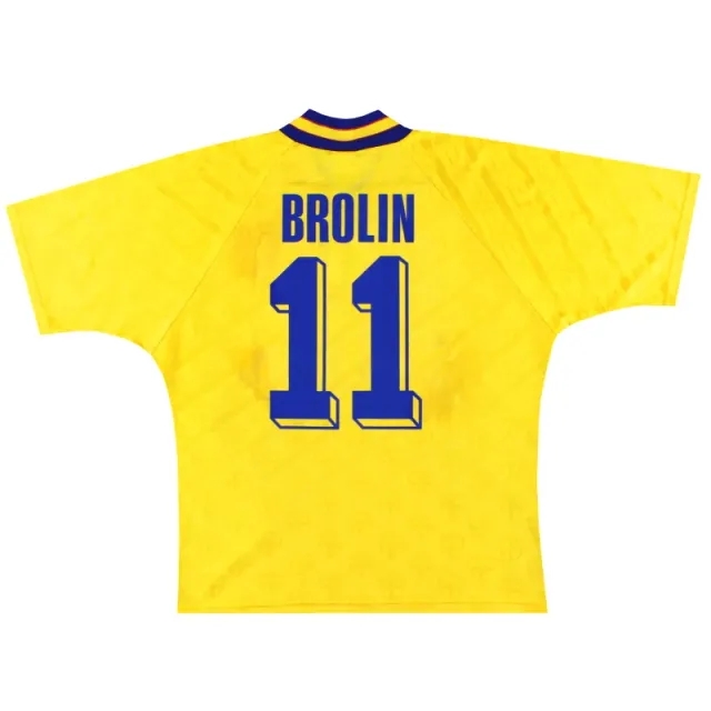 1994-96 Sweden adidas Home Shirt Brolin #11 L - Sweden / Excellent 