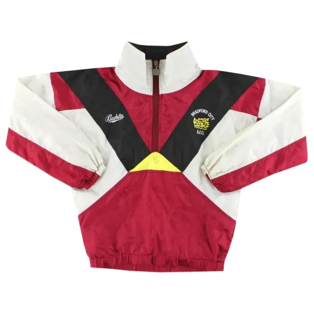 1988-90 Bradford City Bukta 1/2 Zip Track Top Y - Bradford City / Excellent 