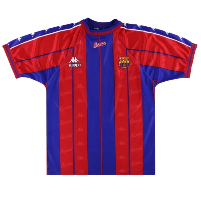 1997-98 Barcelona Kappa Home Shirt L - Barcelona / Excellent 