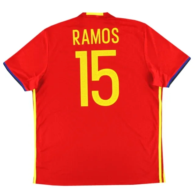 2016-17 Spain adidas Home Shirt Ramos #15 XL - Spain / Excellent 