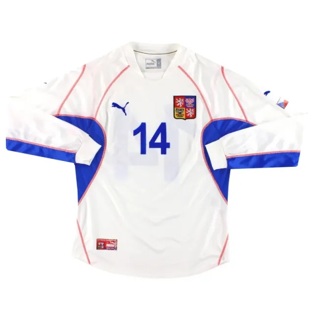 2002-04 Czech Republic Puma Away Shirt #14 L/S XL - Czech Republic / Very Good 