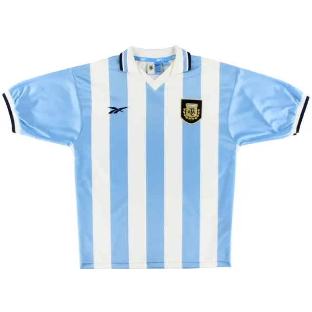 1999-00 Argentina Reebok Home Shirt L - Argentina / Excellent 