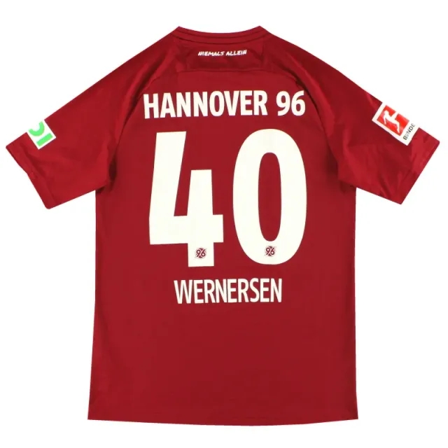 2018-19 Hannover 96 Jako Home Shirt Wernersen #40 M - Other German Clubs / Very Good 