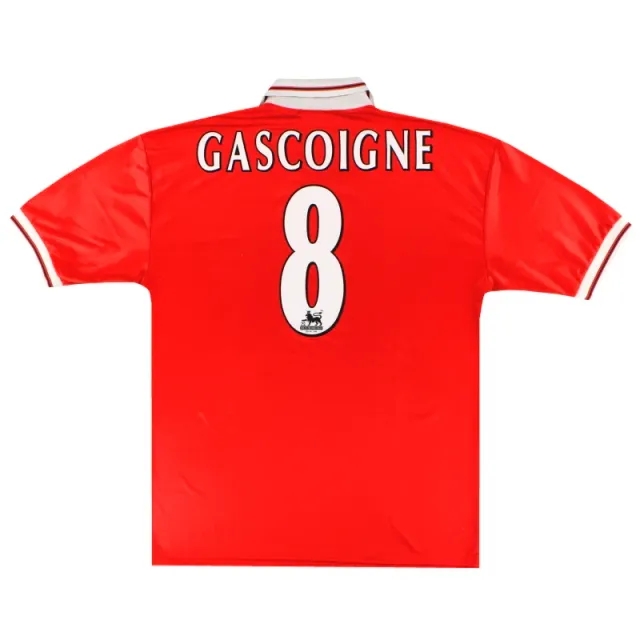 1998-99 Middlesbrough Errea Home Shirt Gascoigne #8 XL - Middlesbrough / Excellent 