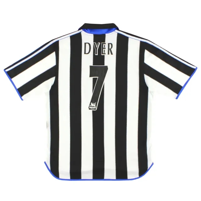 1999-00 Newcastle adidas Home Shirt Dyer #7 L - Newcastle United / Very Good 