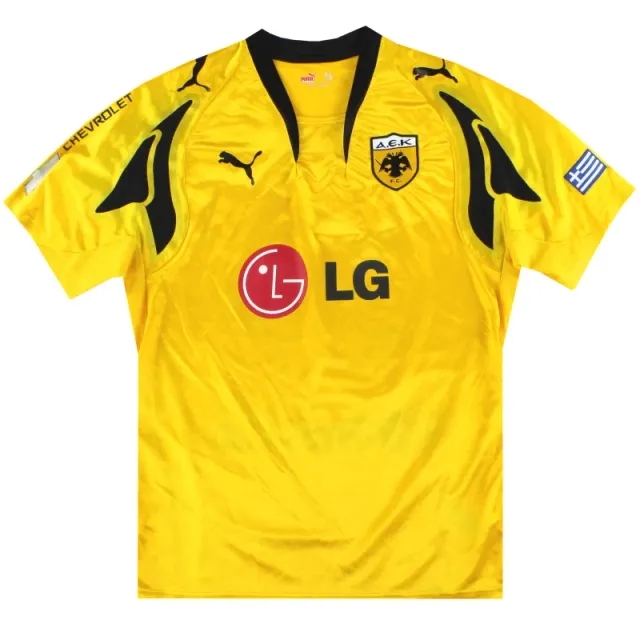 2007-08 AEK Athens Puma Home Shirt M - Other Greek Clubs / Excellent 