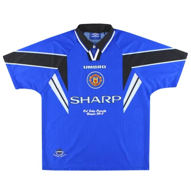 1996-97 Manchester United Umbro 'Champions' Third Shirt XL - Manchester United / Mint 