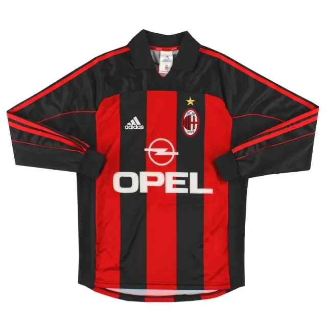 2000-02 AC Milan adidas Player Issue Home Shirt #8 L/S S - AC Milan / Very Good 