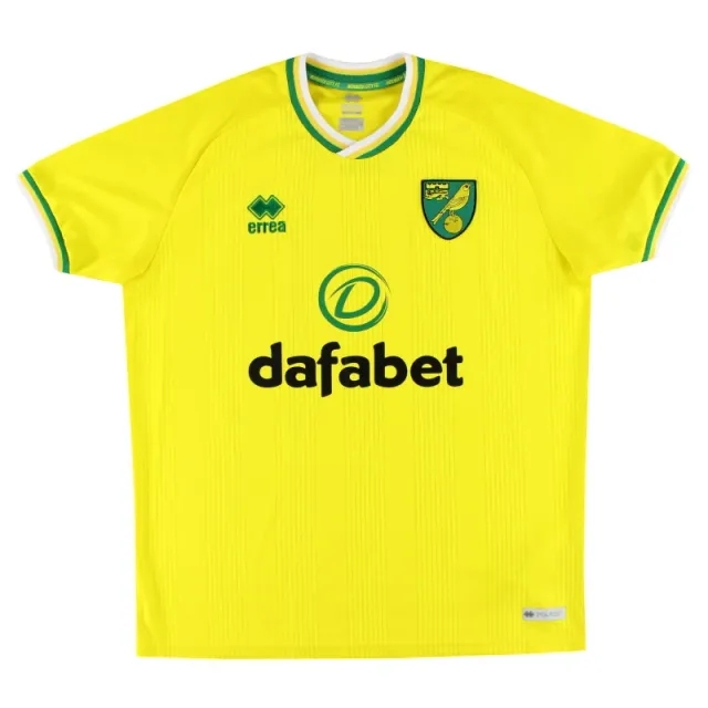 2020-21 Norwich City Errea Home Shirt M - Norwich City / Excellent 