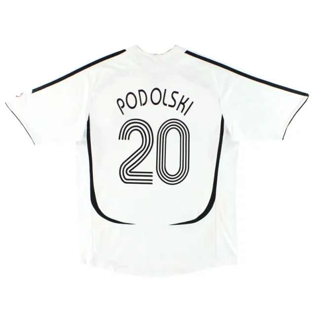 2005-07 Germany adidas Home Shirt Podolski #20 S - Germany / Excellent 