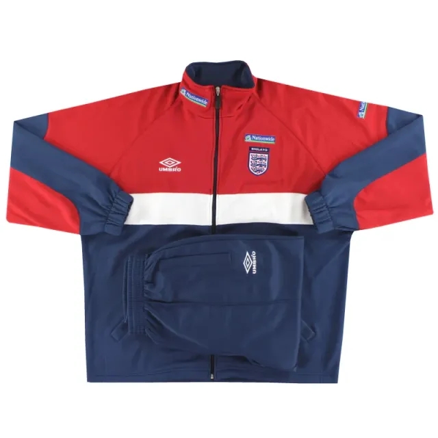 1999-01 England Umbro Player Issue Tracksuit *Mint* L - England / Mint 