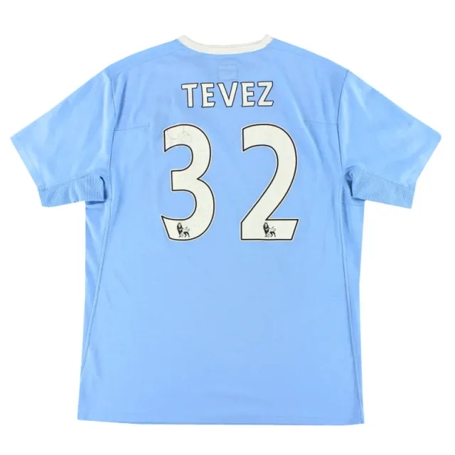 2009-10 Manchester City Umbro Home Shirt Tevez #32 L - Manchester City / Good 