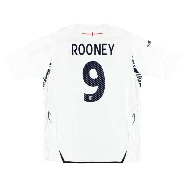 2007-09 England Umbro Home Shirt Rooney #9 *Mint* XXXL - England / Mint 